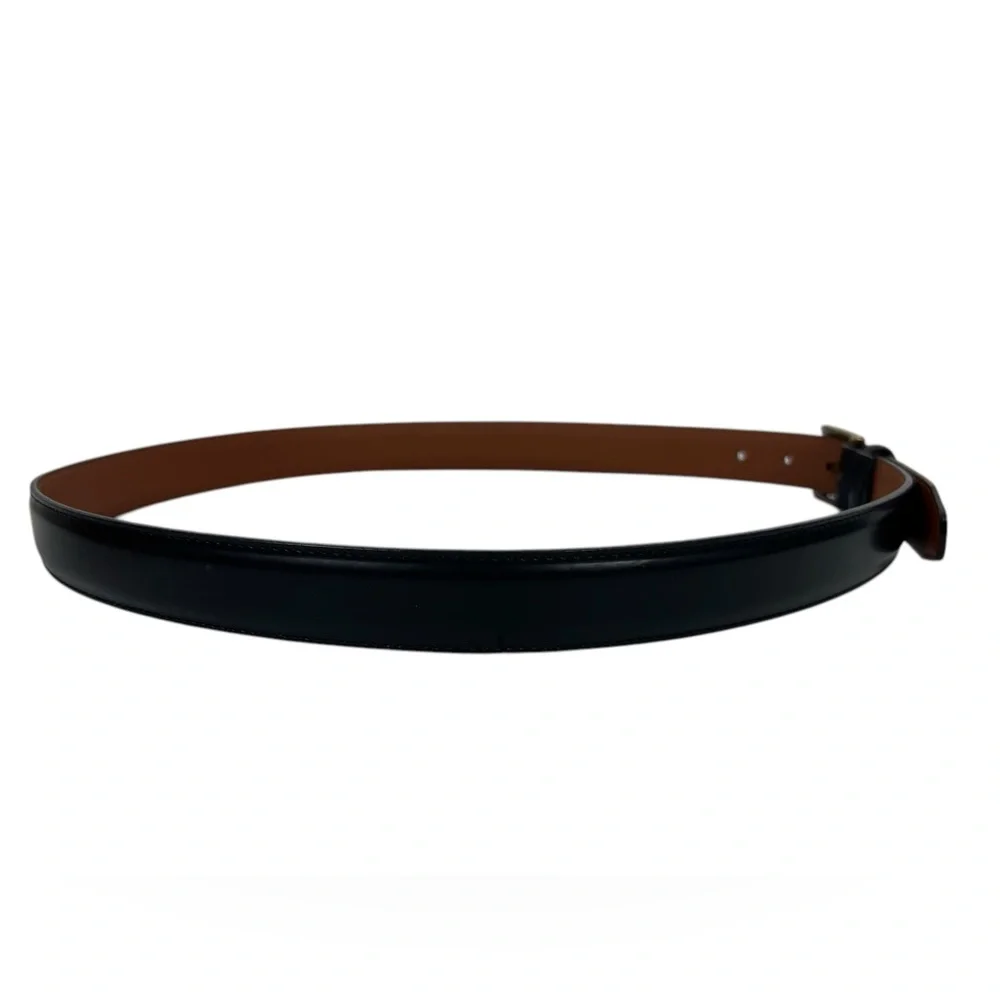 L.L. Bean Black Full Grain Leather Made In USA Belt Mens Size 38 Casual EUC - Picture 5 of 12